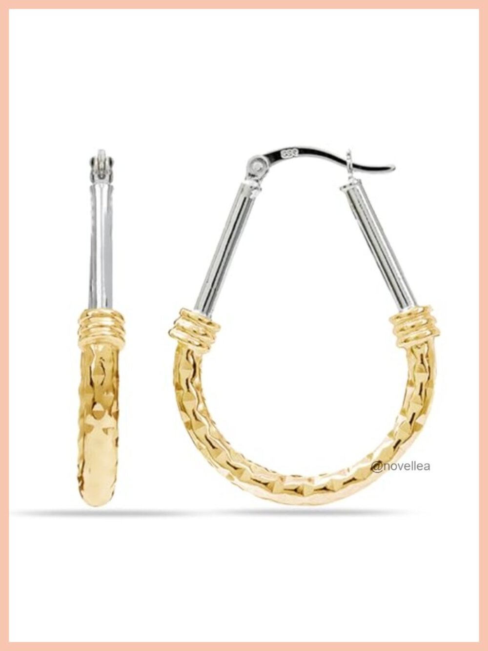 925 Sterling Silver Large Hoop Earrings for Women Italian Design